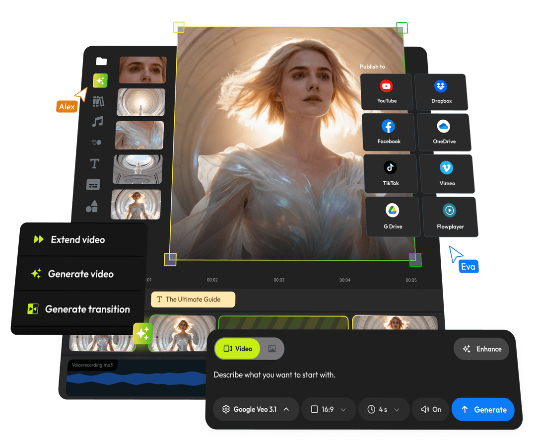 Mobile video editor showing a person surfing